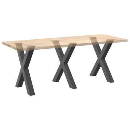 Dining Table Legs X-Shaped 3 pcs Anthracite 70x(72-73) cm Steel