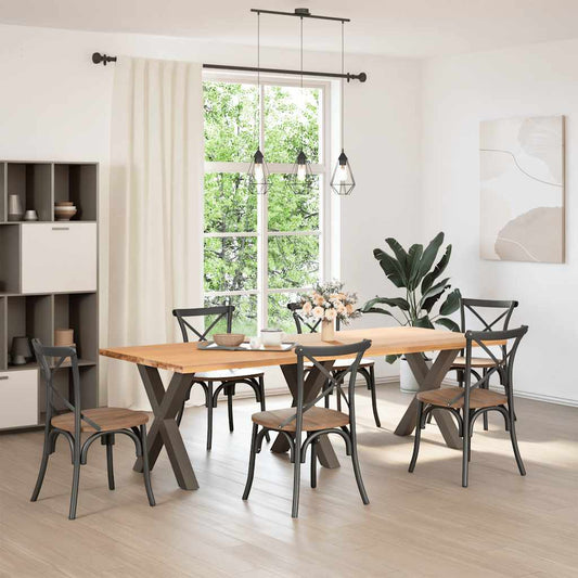 Dining Table Legs X-Shaped 3 pcs Natural Steel 70x(72-73) cm Steel