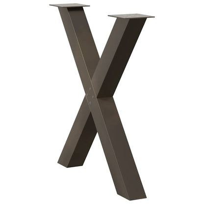 Dining Table Legs X-Shaped 3 pcs Natural Steel 80x(72-73) cm Steel