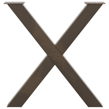 Dining Table Legs X-Shaped 3 pcs Natural Steel 80x(72-73) cm Steel
