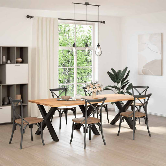 Dining Table Legs X-Shaped 3 pcs Black 90x(72-73) cm Steel