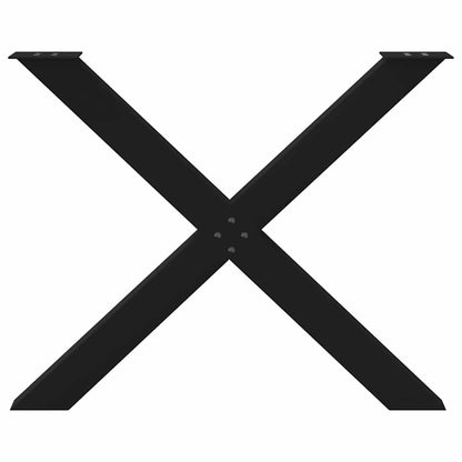 Dining Table Legs X-Shaped 3 pcs Black 90x(72-73) cm Steel