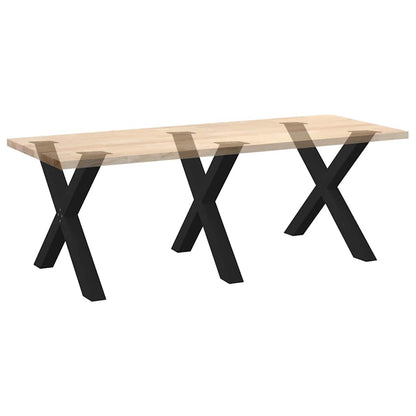 Dining Table Legs X-Shaped 3 pcs Black 90x(72-73) cm Steel