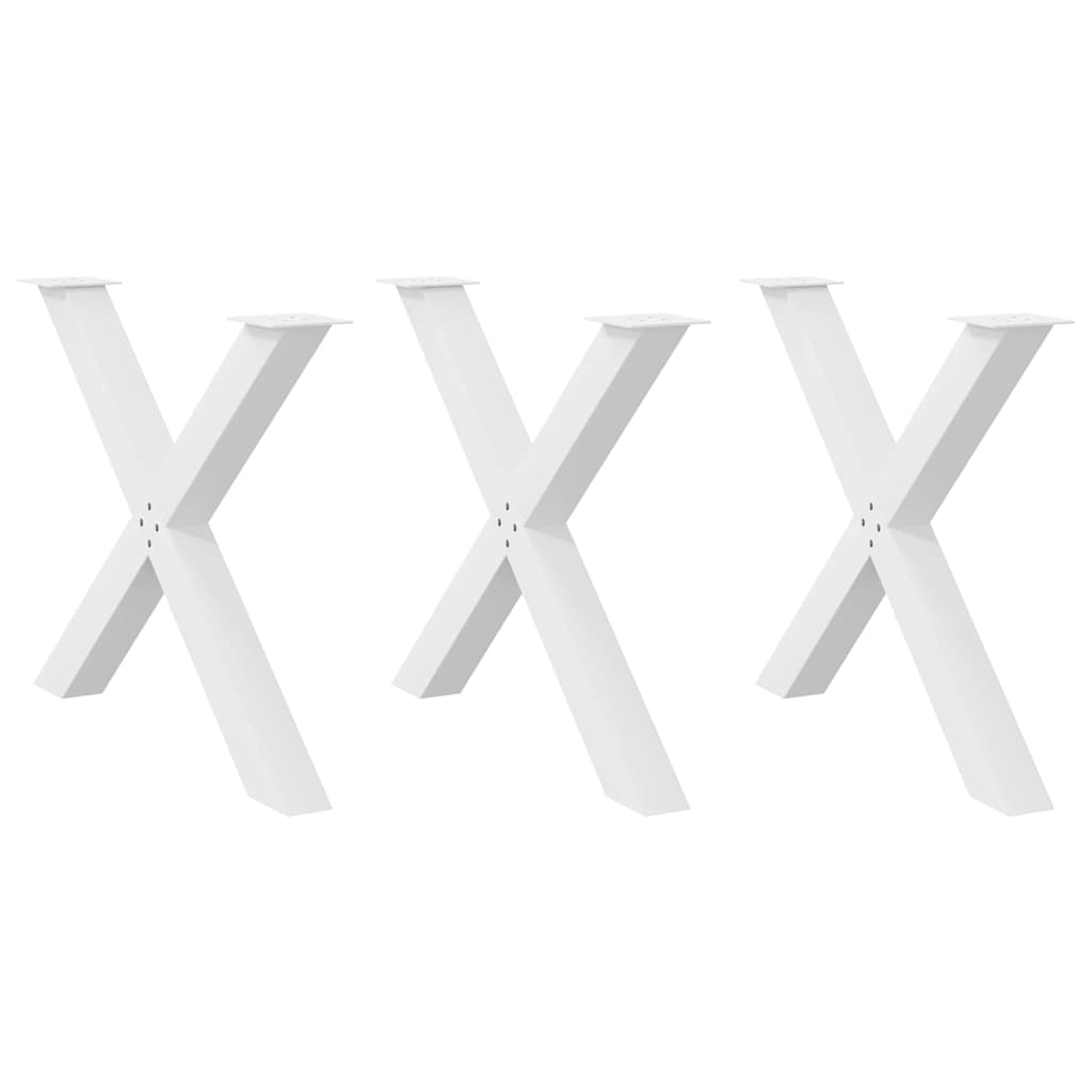 Dining Table Legs X-Shaped 3 pcs White 90x(72-73) cm Steel