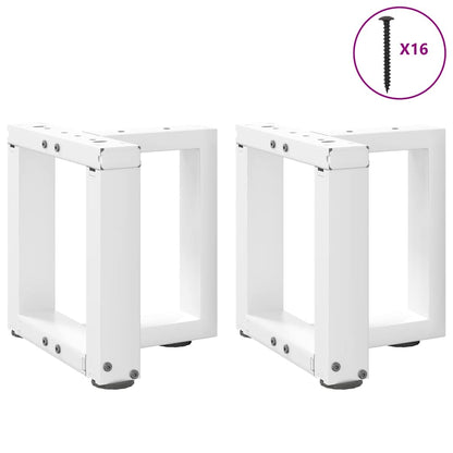 Coffee Table Legs T-Shaped 2 pcs White 30x25x(30-31) cm Steel