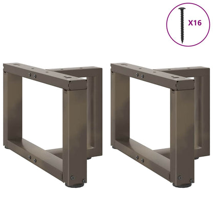 Coffee Table Legs T-Shaped 2 pcs Black 50x25x(30-31) cm Steel