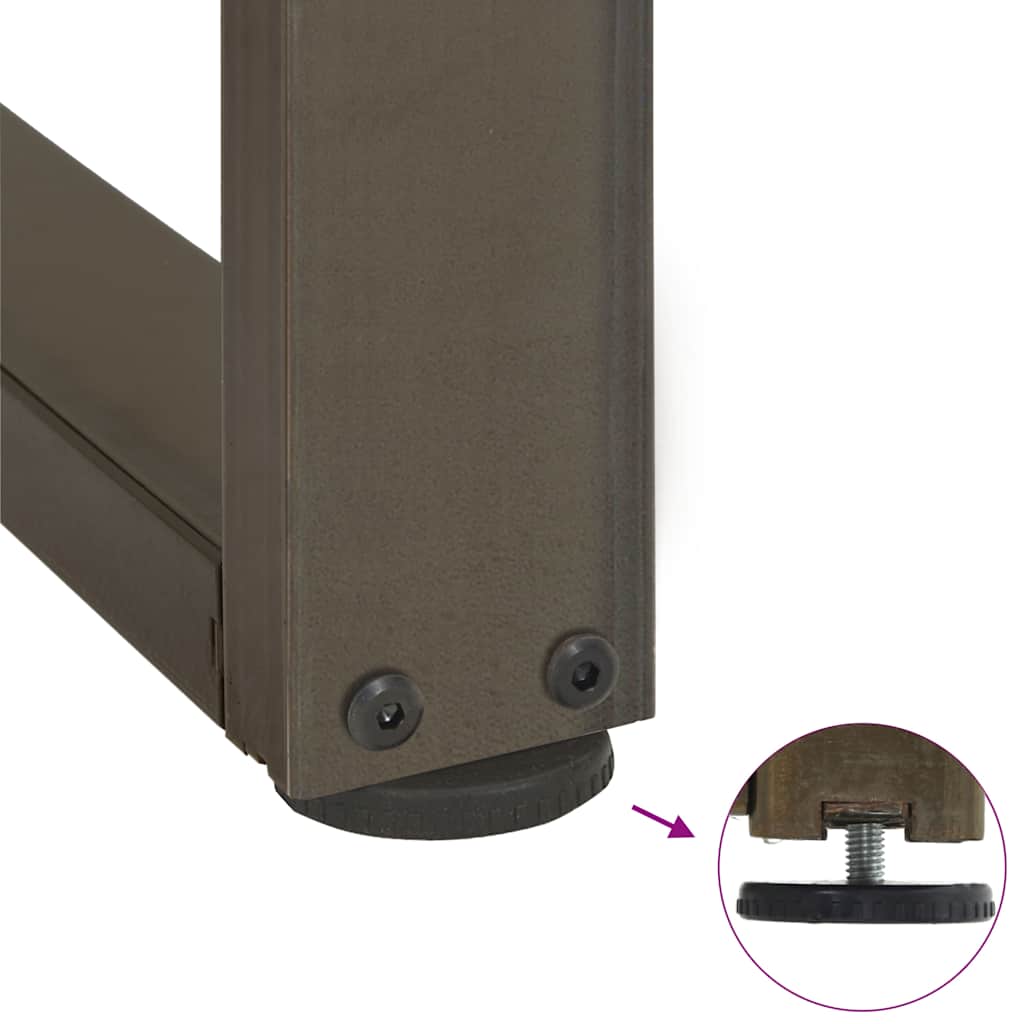 Coffee Table Legs T-Shaped 2 pcs Black 50x25x(30-31) cm Steel