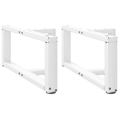 Coffee Table Legs T-Shaped 2 pcs White 60x25x(30-31) cm Steel