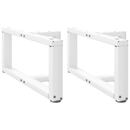 Coffee Table Legs T-Shaped 2 pcs White 60x25x(30-31) cm Steel