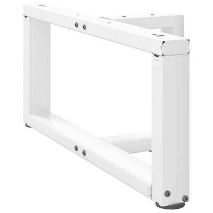 Coffee Table Legs T-Shaped 2 pcs White 60x25x(30-31) cm Steel
