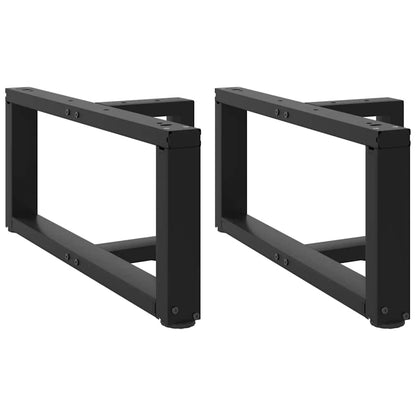 Coffee Table Legs T-Shaped 2 pcs Black 70x25x(30-31) cm Steel