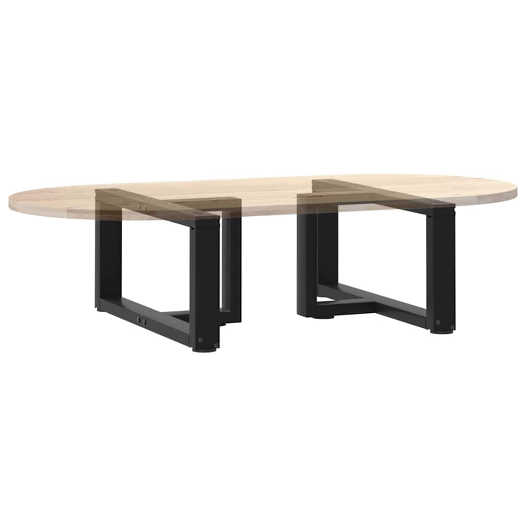 Coffee Table Legs T-Shaped 2 pcs Black 70x25x(30-31) cm Steel
