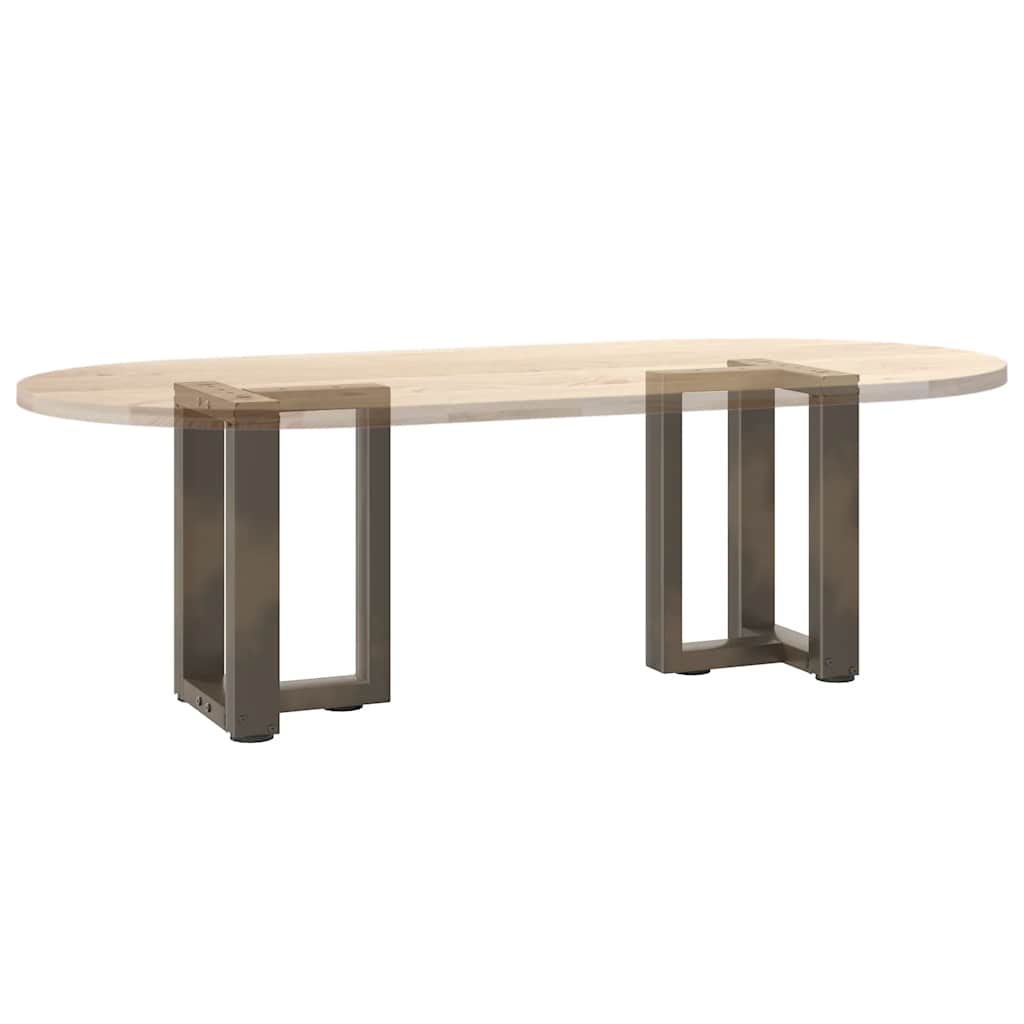 Coffee Table Legs T-Shaped 2 pcs Black 38x25x(42-43) cm Steel