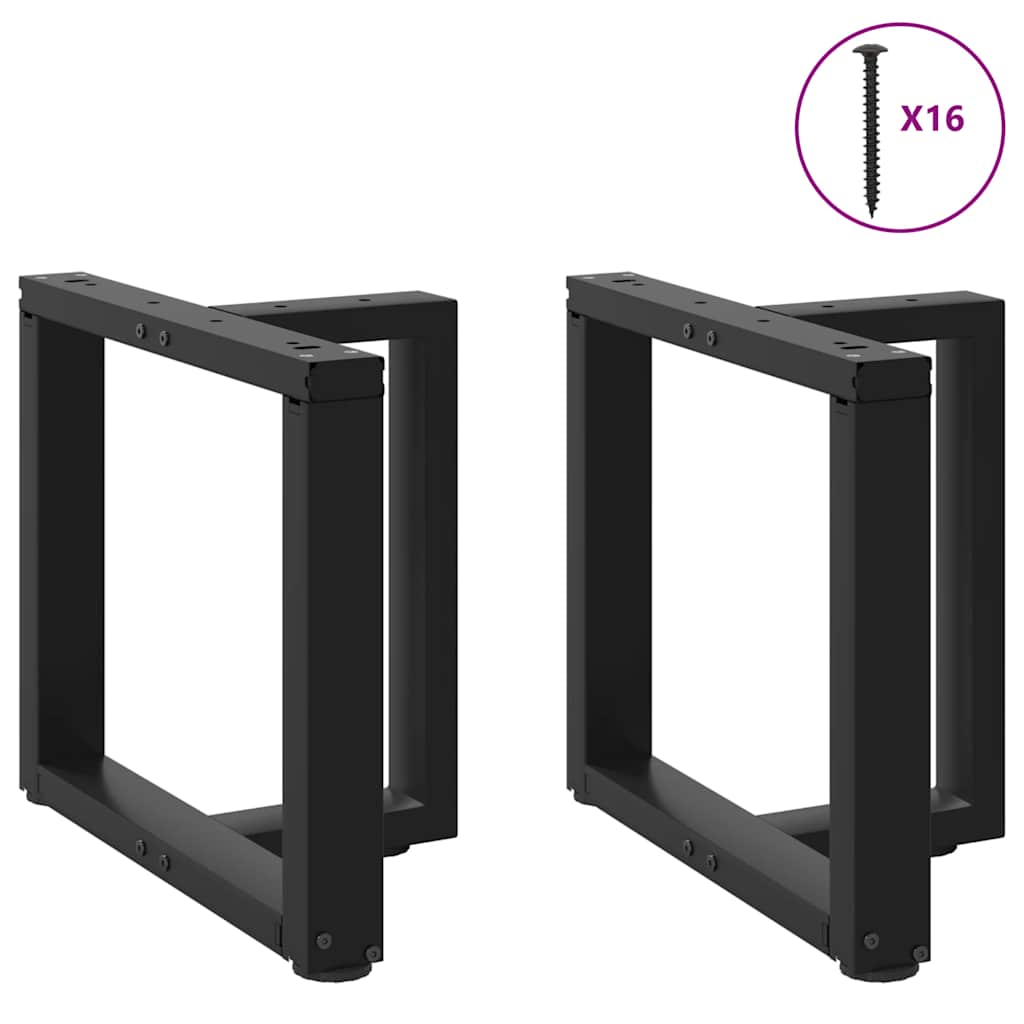 Coffee Table Legs T-Shaped 2 pcs Black 50x25x(42-43) cm Steel