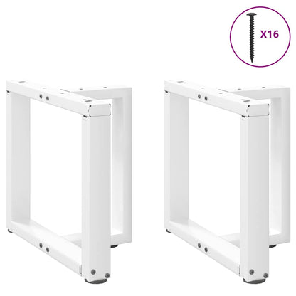 Coffee Table Legs T-Shaped 2 pcs White 50x25x(42-43) cm Steel