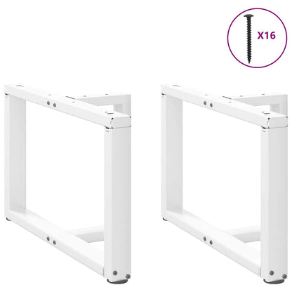 Coffee Table Legs T-Shaped 2 pcs White 60x25x(42-43) cm Steel