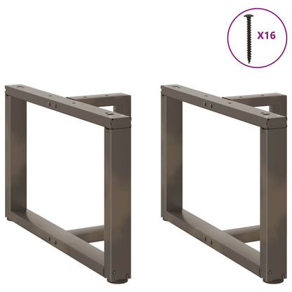 Coffee Table Legs T-Shaped 2 pcs Black 70x25x(42-43) cm Steel