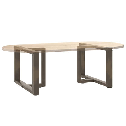 Coffee Table Legs T-Shaped 2 pcs Black 70x25x(42-43) cm Steel