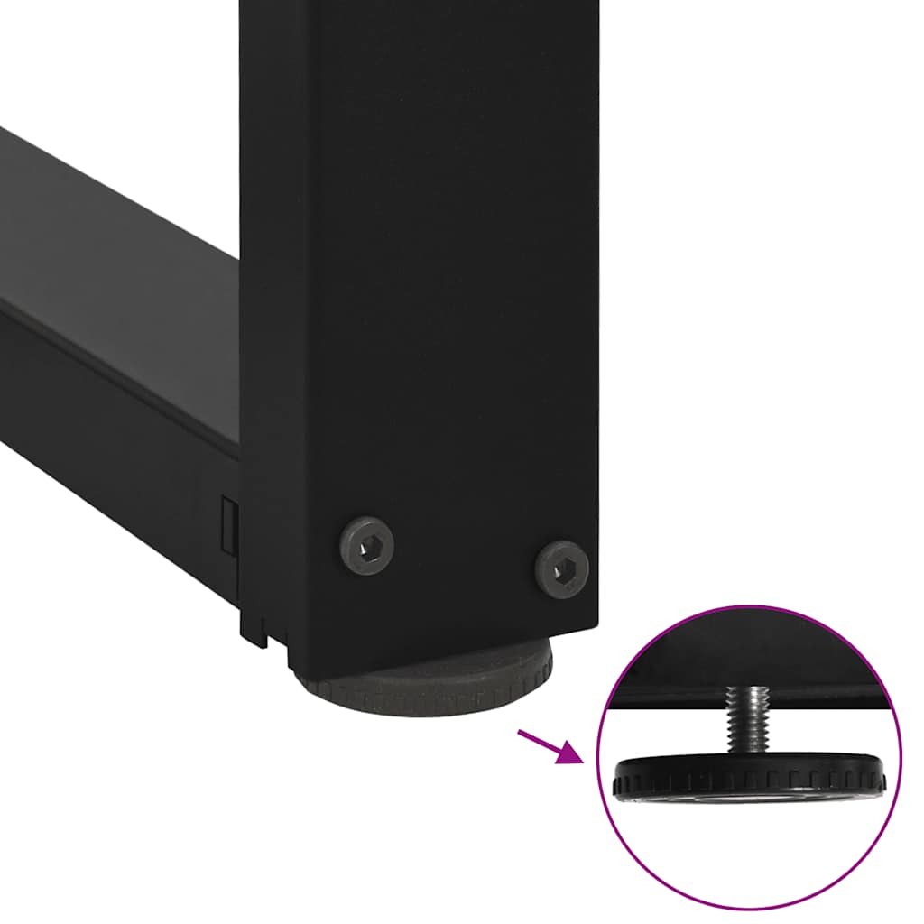 Console Table Legs T-Shaped 2 pcs Black 25x28x(72-73) cm Steel