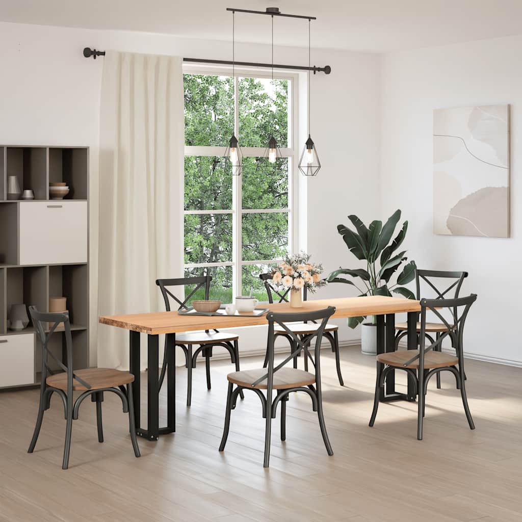 Console Table Legs T-Shaped 2 pcs Black 38x25x(72-73) cm Steel