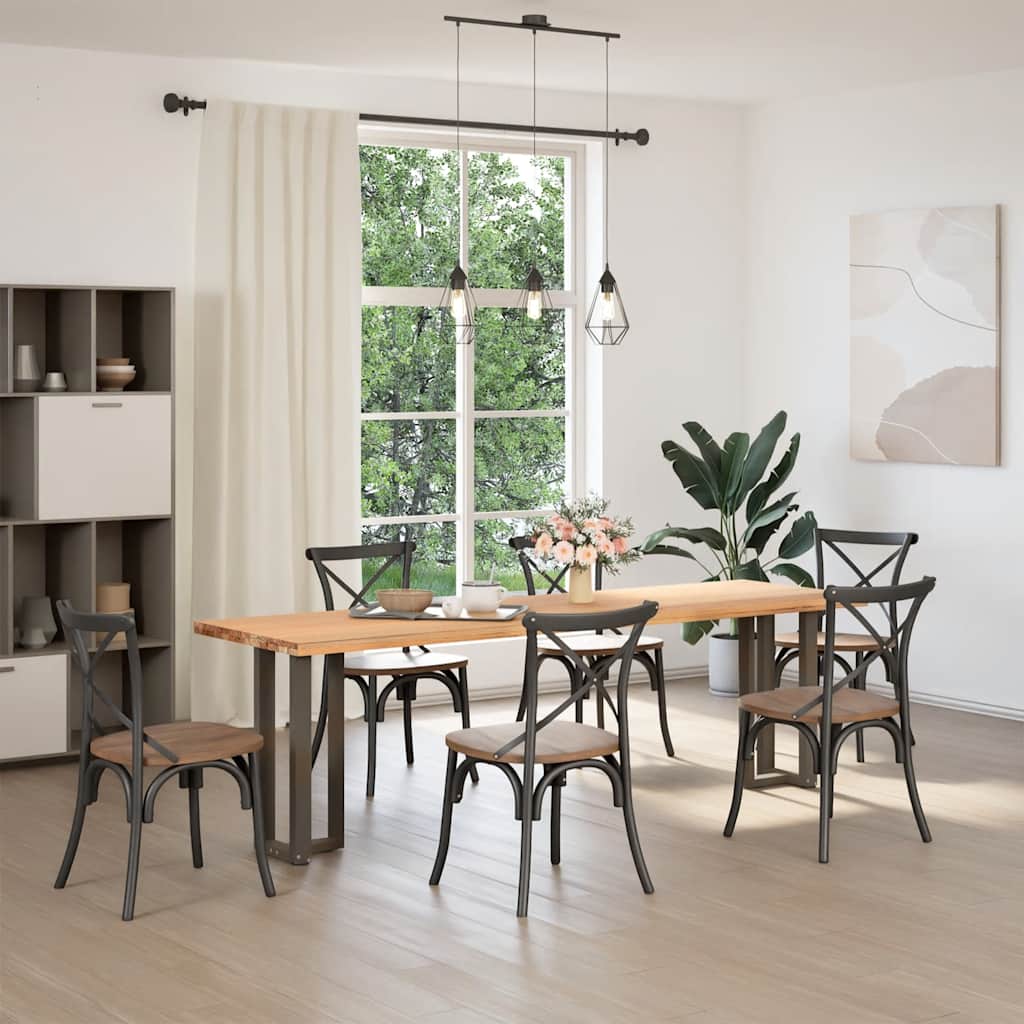 Console Table Legs T-Shaped 2 pcs Black 38x25x(72-73) cm Steel
