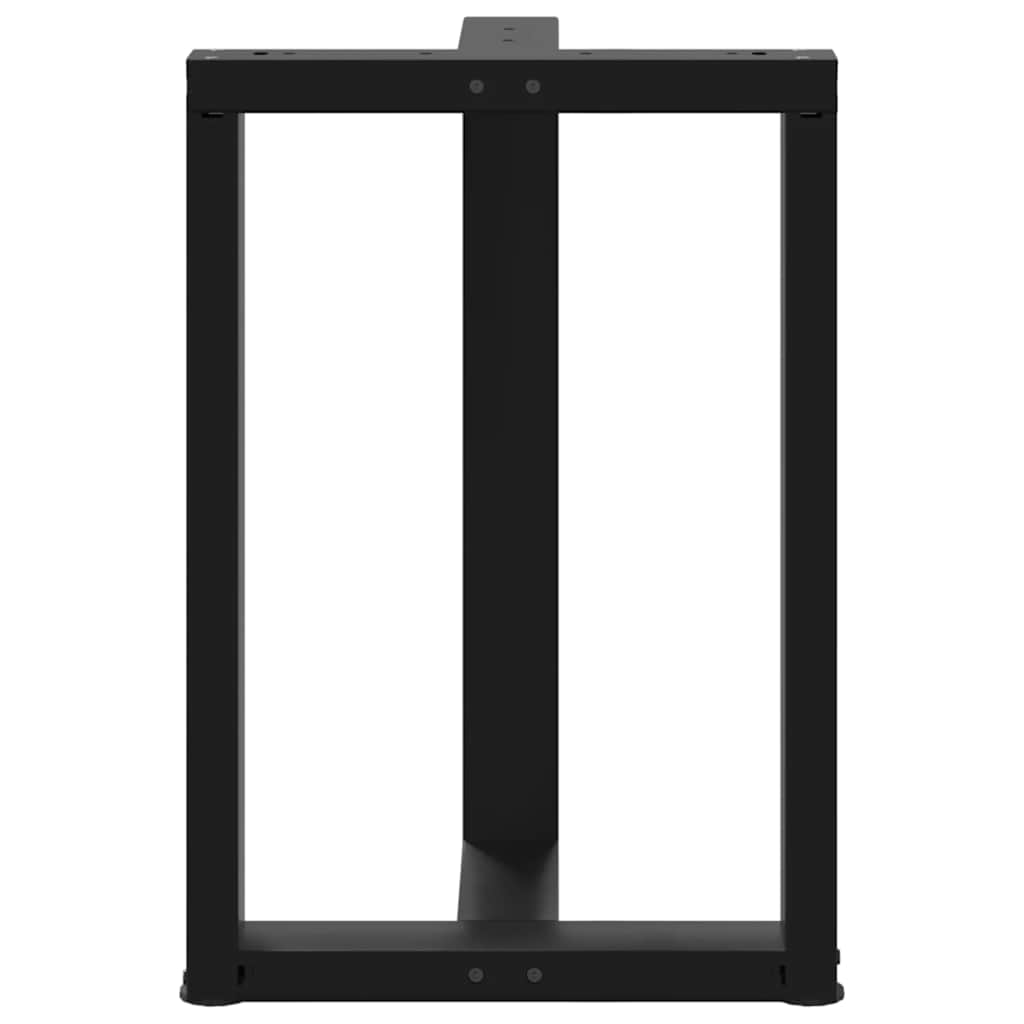 Dining Table Legs T-Shaped 2 pcs Black 50x35x(72-73) cm Steel