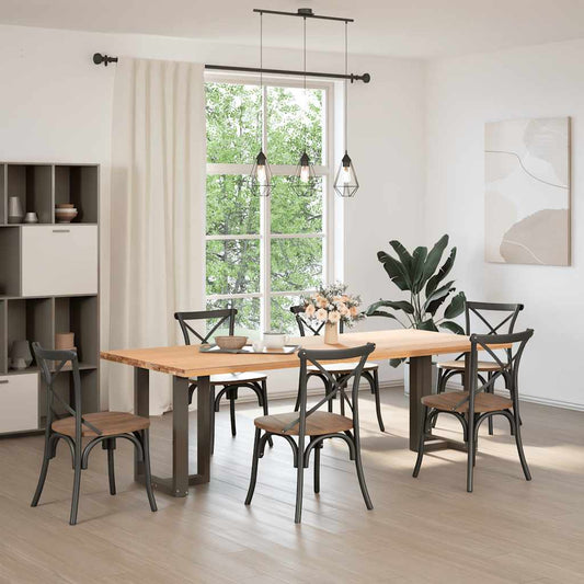 Dining Table Legs T-Shaped 2 pcs Black 50x35x(72-73) cm Steel