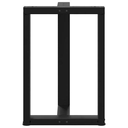 Dining Table Legs T-Shaped 2 pcs Black 60x35x(72-73) cm Steel