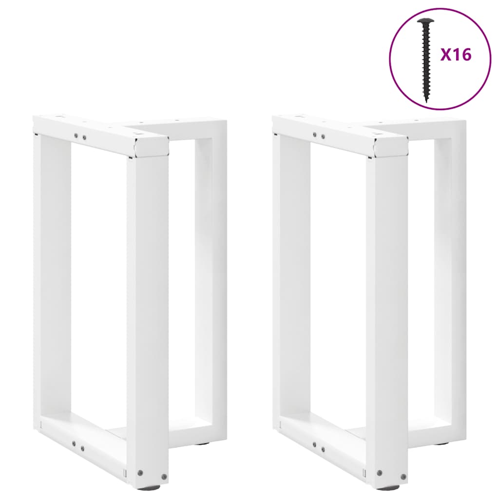 Dining Table Legs T-Shaped 2 pcs White 60x35x(72-73) cm Steel