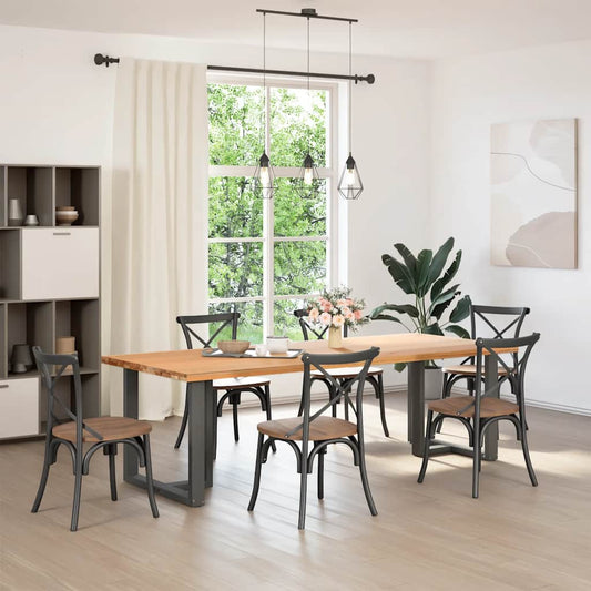Dining Table Legs T-Shaped 2 pcs Anthracite 70x35x(72-73) cm Steel