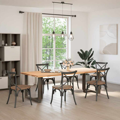 Dining Table Legs T-Shaped 2 pcs Black 70x35x(72-73) cm Steel
