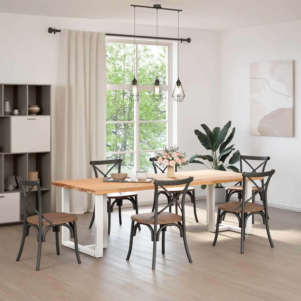 Dining Table Legs T-Shaped 2 pcs White 80x35x(72-73) cm Steel