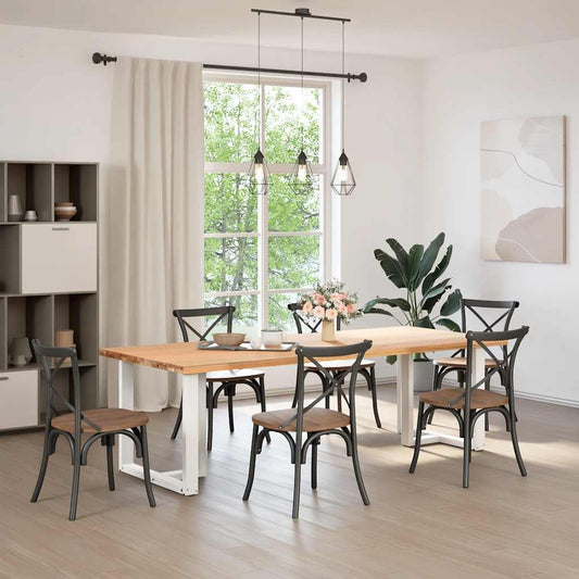 Dining Table Legs T-Shaped 2 pcs White 80x35x(72-73) cm Steel