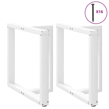 Dining Table Legs T-Shaped 2 pcs White 80x35x(72-73) cm Steel