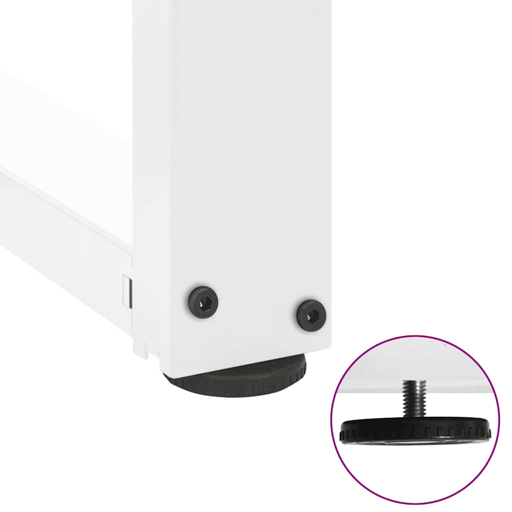 Dining Table Legs T-Shaped 2 pcs White 80x35x(72-73) cm Steel