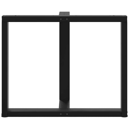 Dining Table Legs T-Shaped 2 pcs Black 90x35x(72-73) cm Steel