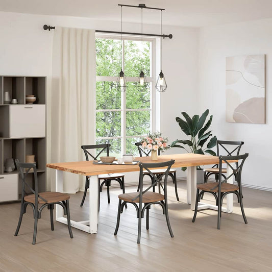Dining Table Legs T-Shaped 2 pcs White 90x35x(72-73) cm Steel