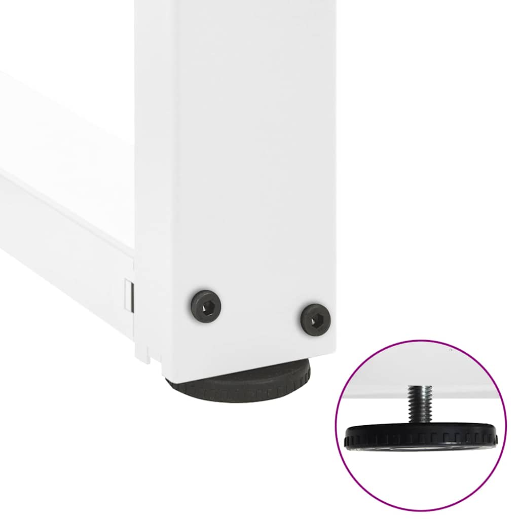 Dining Table Legs T-Shaped 2 pcs White 90x35x(72-73) cm Steel