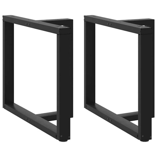 Dining Table Legs T-Shaped 2 pcs Black 100x35x(72-73) cm Steel