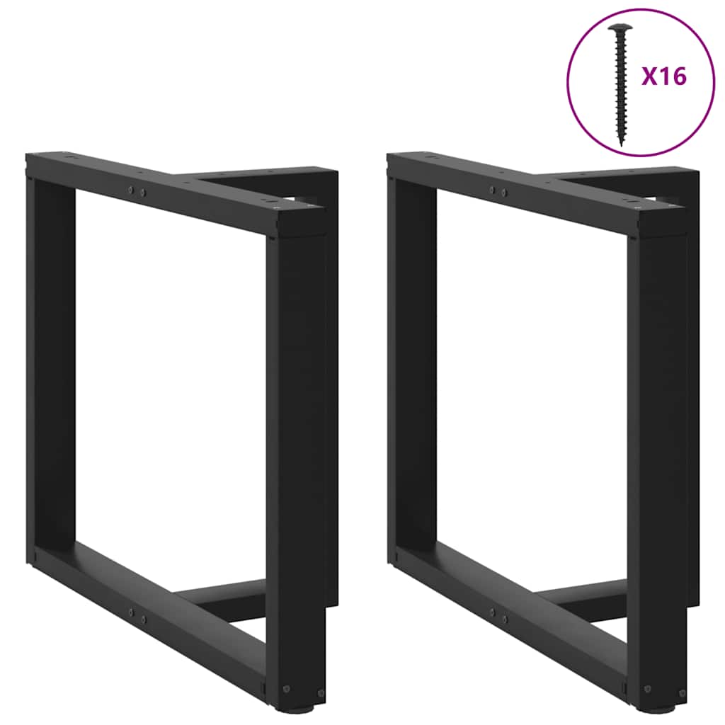 Dining Table Legs T-Shaped 2 pcs Black 100x35x(72-73) cm Steel