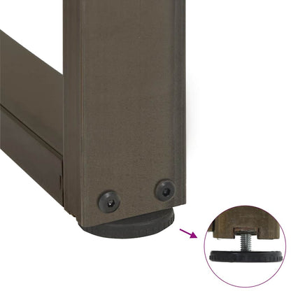 Dining Table Legs T-Shaped 2 pcs Black 100x35x(72-73) cm Steel