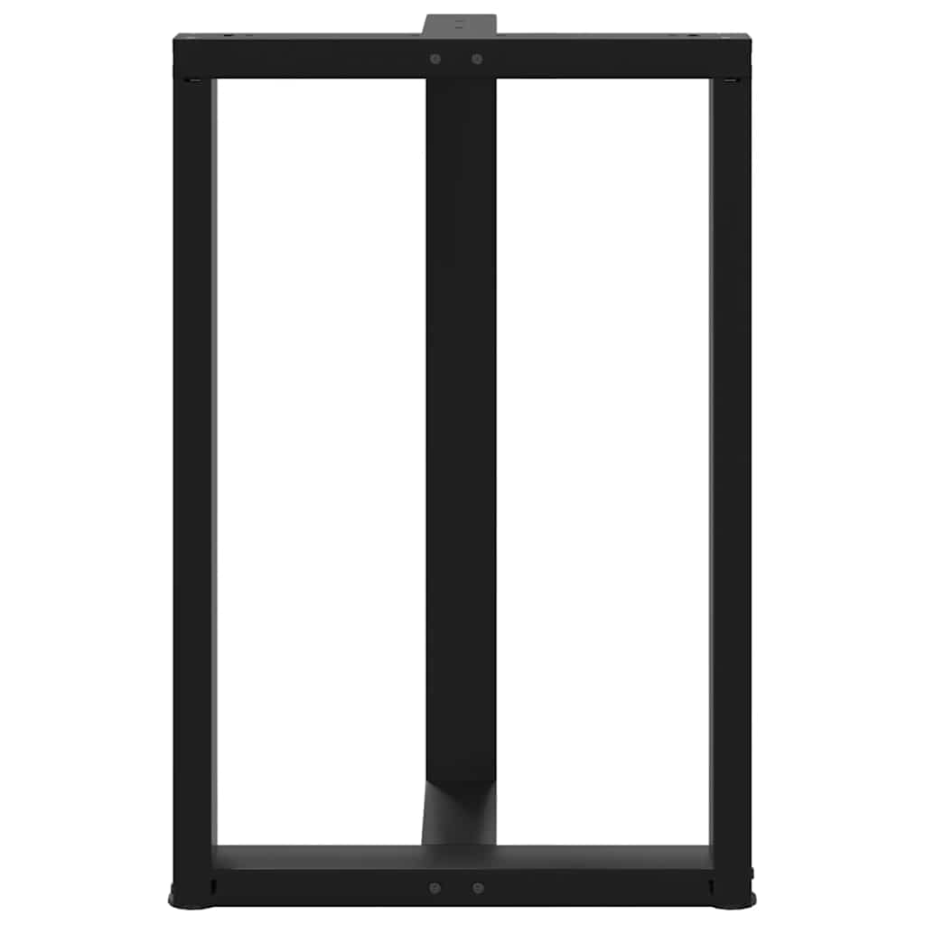Bar Table Legs T-Shaped 2 pcs Black 60x35x(90-91) cm Steel