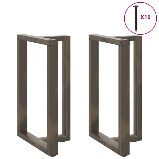 Bar Table Legs T-Shaped 2 pcs Black 60x35x(90-91) cm Steel