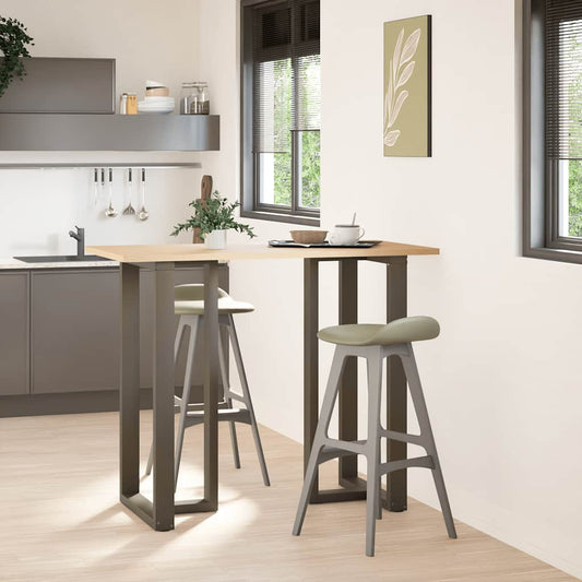 Bar Table Legs T-Shaped 2 pcs Black 60x35x(110-111) cm Steel