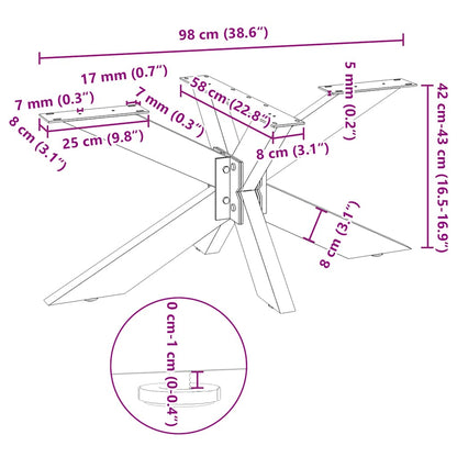 Coffee Table Leg Spider Shape Black 98x58x(42-43) cm Steel