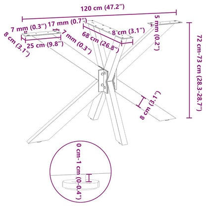 Dining Table Leg Spider Shape Black 120x68x(72-73) cm Steel