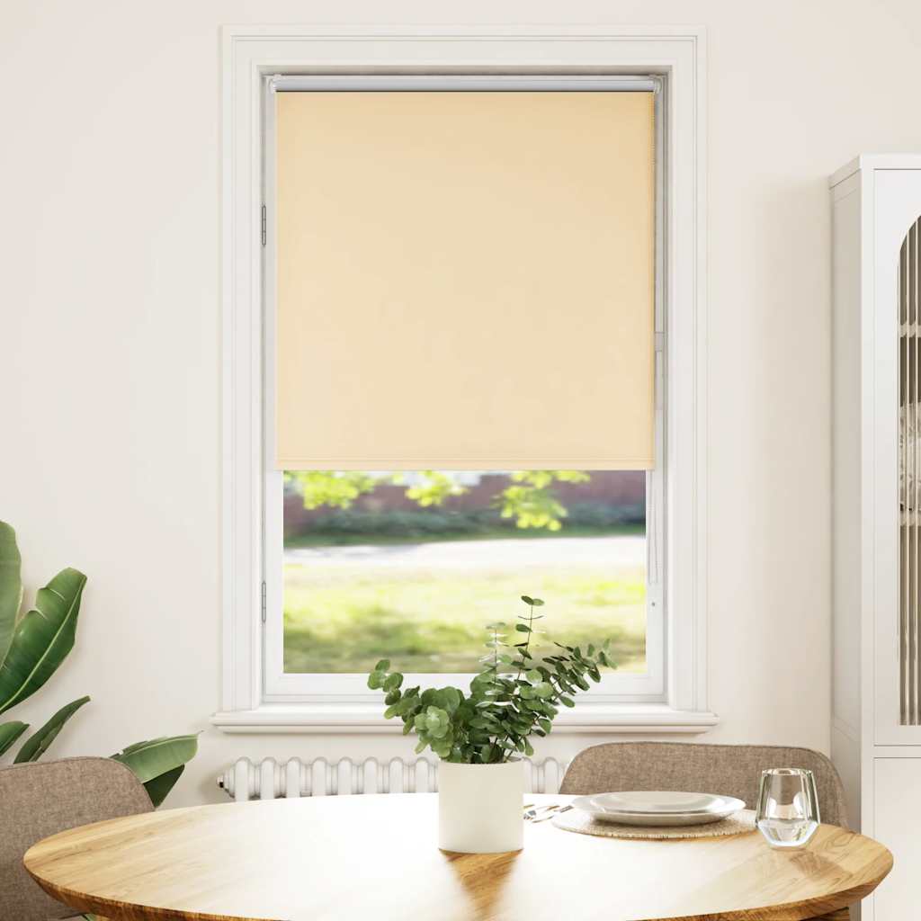 Roller Blind Blackout Beige 85x130 cm Fabric Width 80.7 cm Polyester