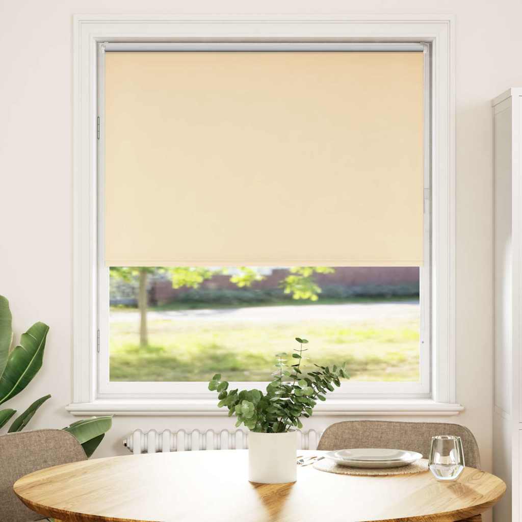 Roller Blind Blackout Beige 100x130 cm Fabric Width 95.7 cm Polyester