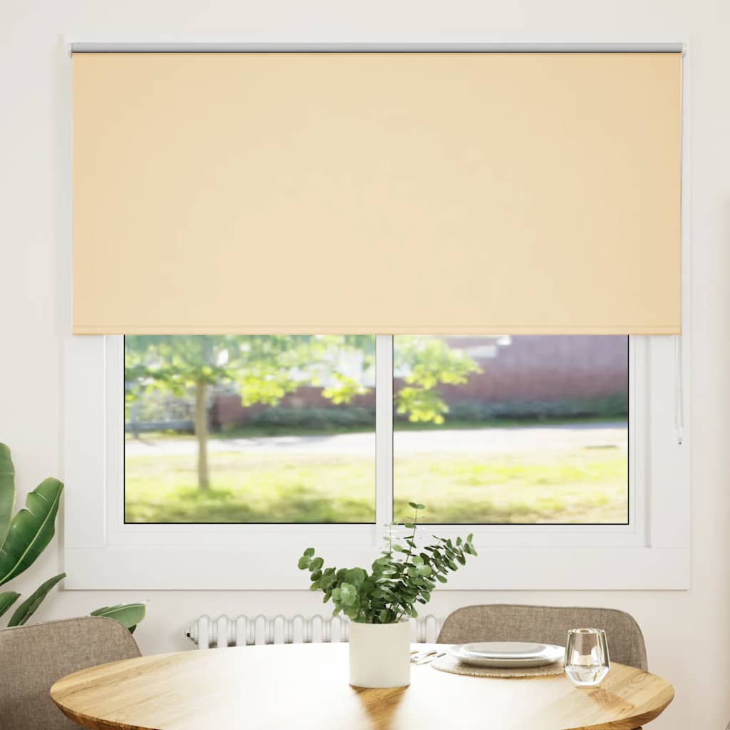 Roller Blind Blackout Beige 155x130 cm Fabric Width 151.6 cm Polyester