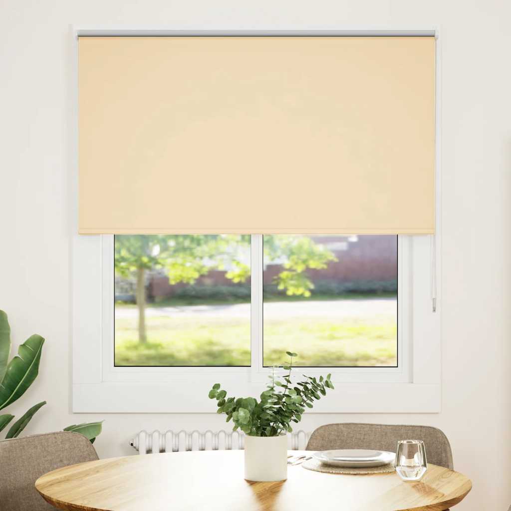 Roller Blind Blackout Beige 130x150 cm Fabric Width 126.6 cm Polyester